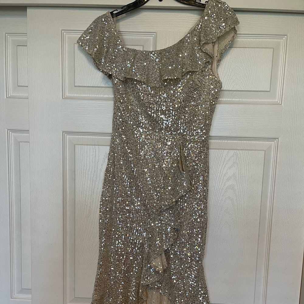 Dalia MacPhee Ruffled Cocktail Dress